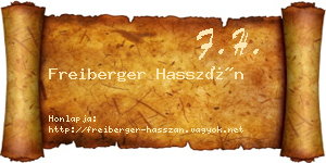 Freiberger Hasszán névjegykártya